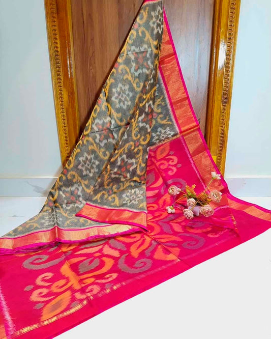 Pochampalli designer printed and dolla silk fabric sarees